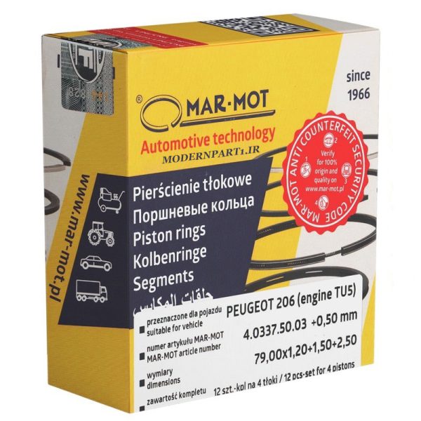 رینگ موتور 206 تیپ 5 سایز 0.25 marmot
